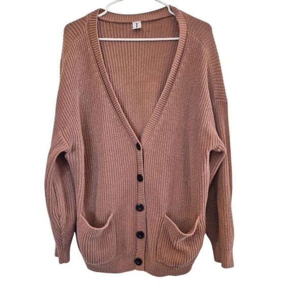 Abound Women's Hazelnut Brown Cotton/Poly Knit Button Front Cardigan Sweater - Picture 1 of 9